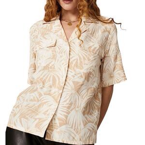 Anine Bing Austin Shirt Hawaiian Print Top Button Up Blouse Size Large